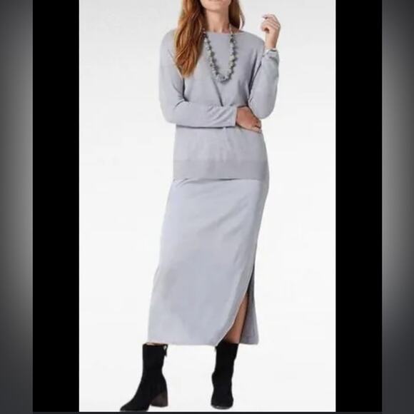 J.Jill Wearever Gray Mixed Media Maxi Dress Size Med Medium - Picture 1 of 11
